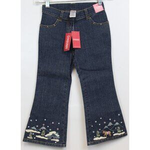2006 Gymboree Park City Luxe Scenic Lined Hem Jeans sz 5 NWT Flared Pony Cute